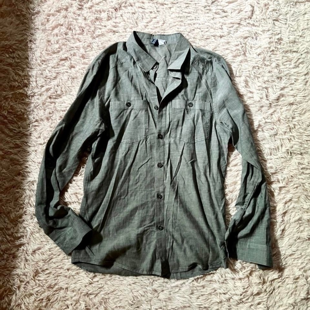 Light Breathable Natural Minimalist Capsule Wardrobe Button Down Top Womens XS
